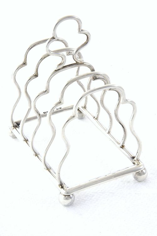 fig 1. Edwardian Silver Toast Rack (4 Slice) 1906