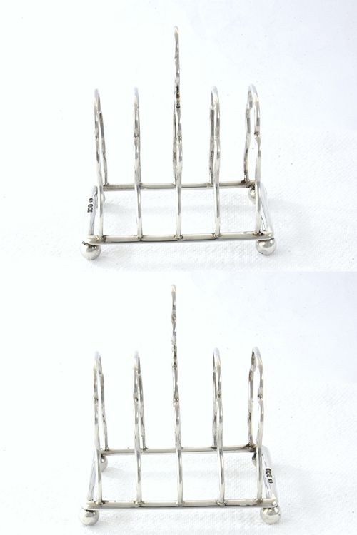 fig 2. Edwardian Silver Toast Rack (4 Slice) 1906