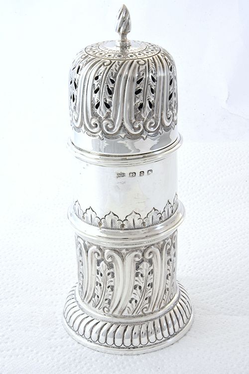 Large Victorian Silver Sugar Shaker 1899