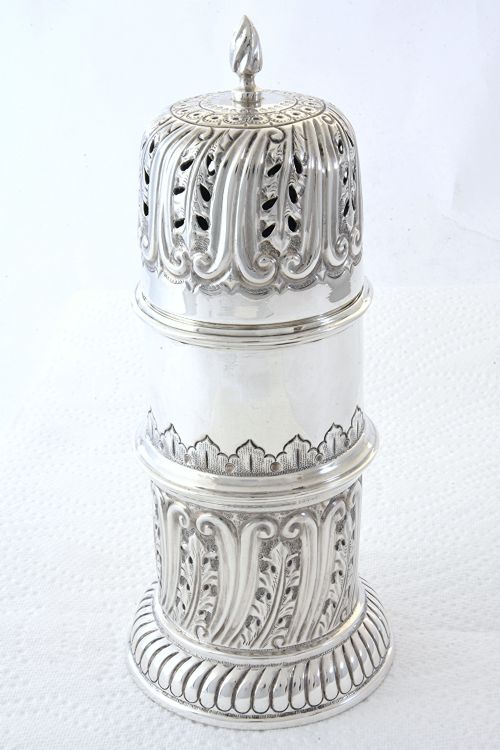 fig 1. Large Victorian Silver Sugar Shaker 1899