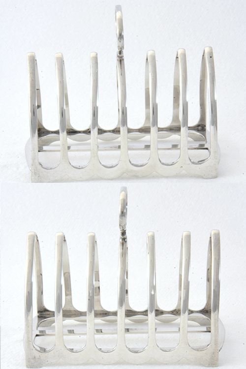 fig 3. George V Silver Toast Rack (6 Slice) - 1918