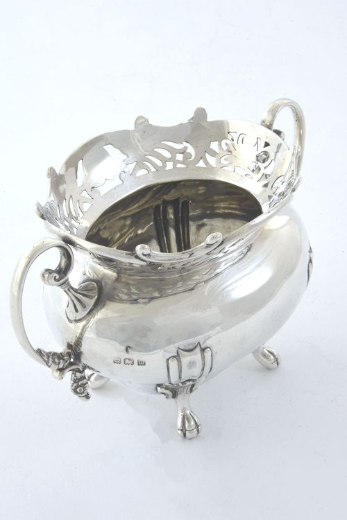 Antique Silver Sugar Bowl / Sucrier 1911
