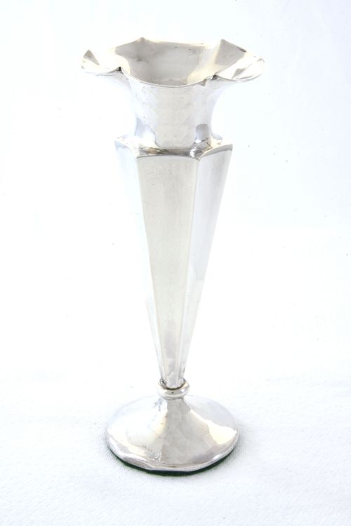 fig 1. Edwardian Silver Trumpet Vase 1907