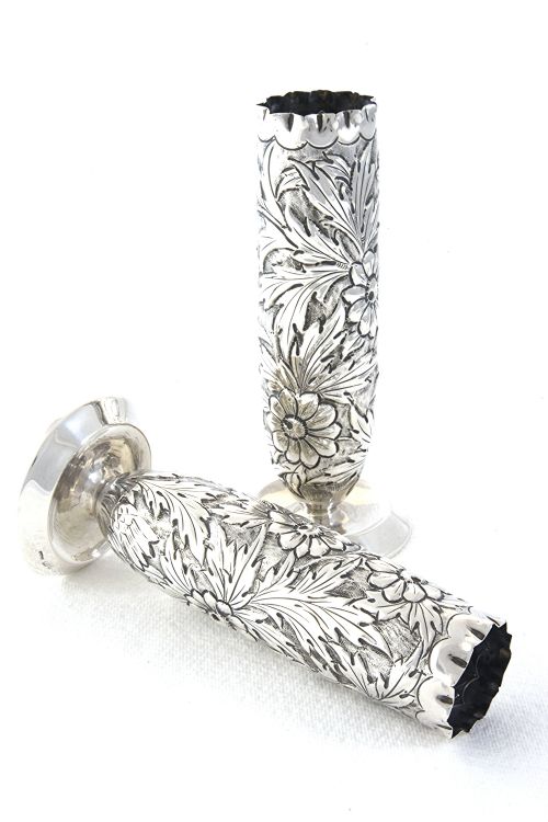 fig 2. Victorian Pair of Silver Vases 1892
