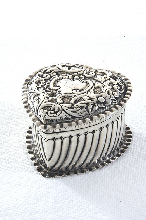 fig 2. Victorian Silver Heart-Shaped Trinket Box 1891