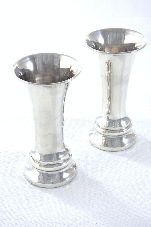 Pair of George V Silver Posy Vases 1913