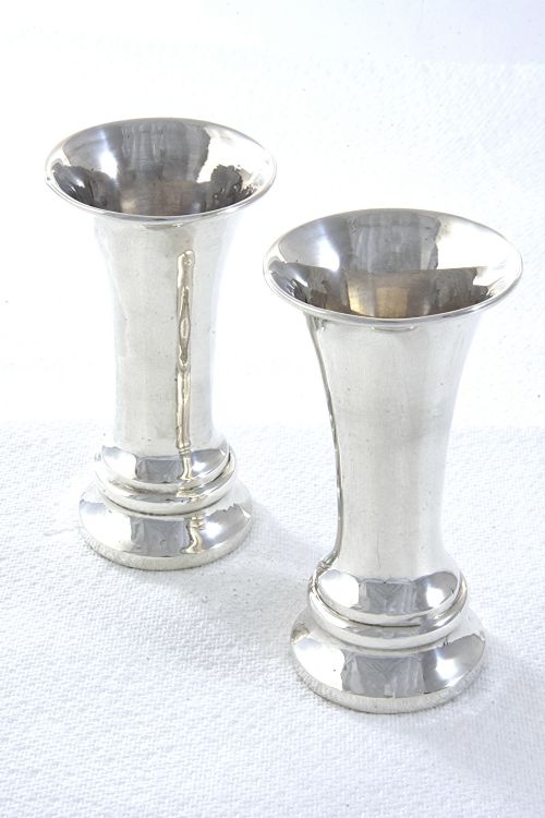 fig 1. Pair of George V Silver Posy Vases 1913