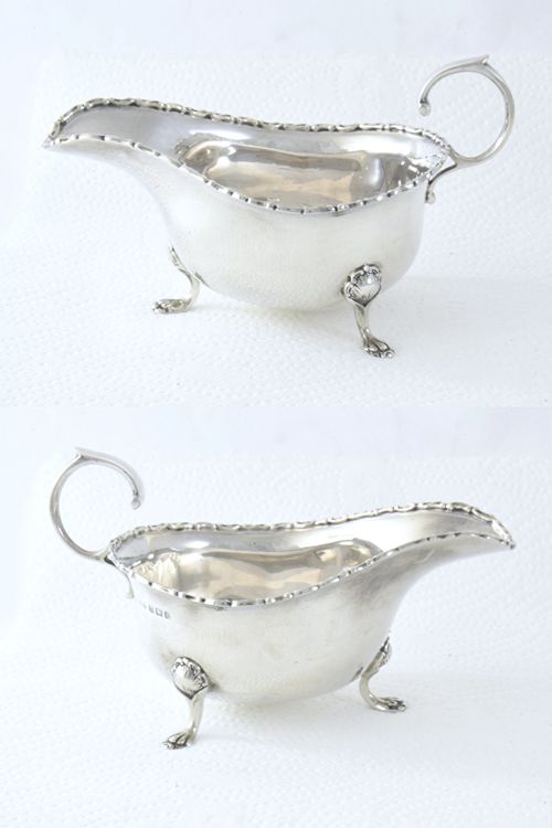 fig 1. Edwardian Sterling Silver Sauce Boat - Edward Barnard 1909