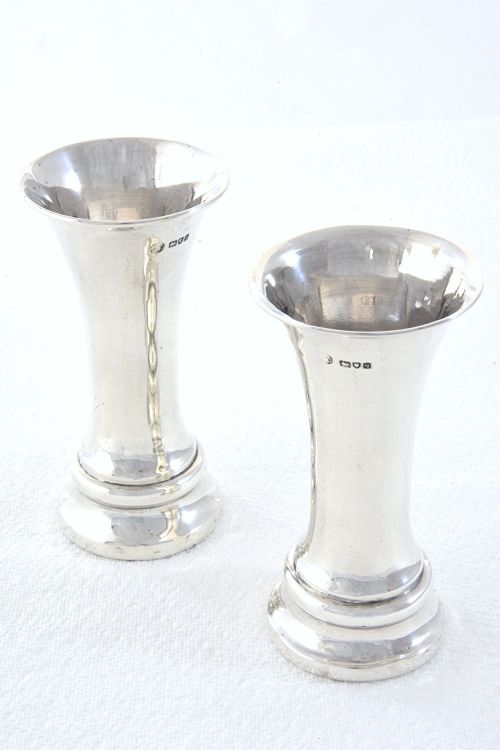 Pair of George V Silver Posy Vases 1911