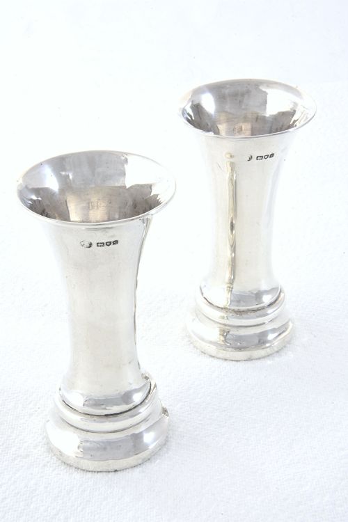 fig 1. Pair of George V Silver Posy Vases 1911