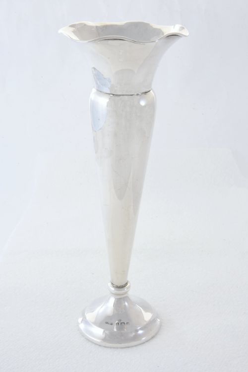 George V Silver Trumpet Vase 1912