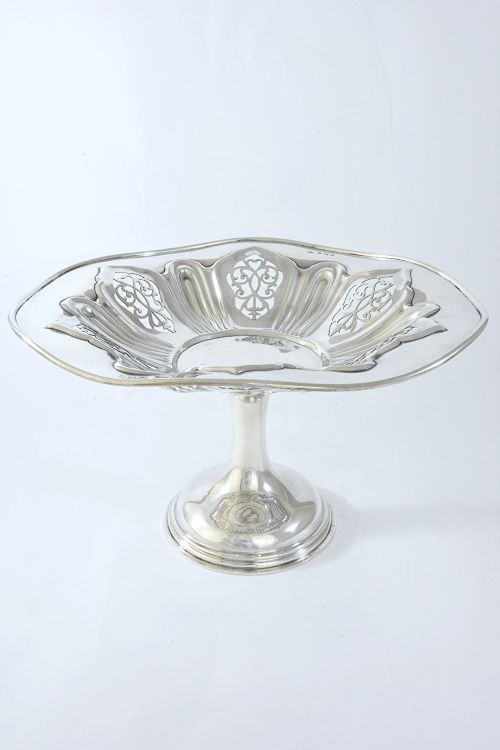 fig 1. Large Edwardian Silver Pedestal Bowl 1908