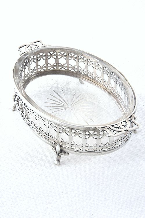 George V Silver & Cut-glass Butter Dish 1926
