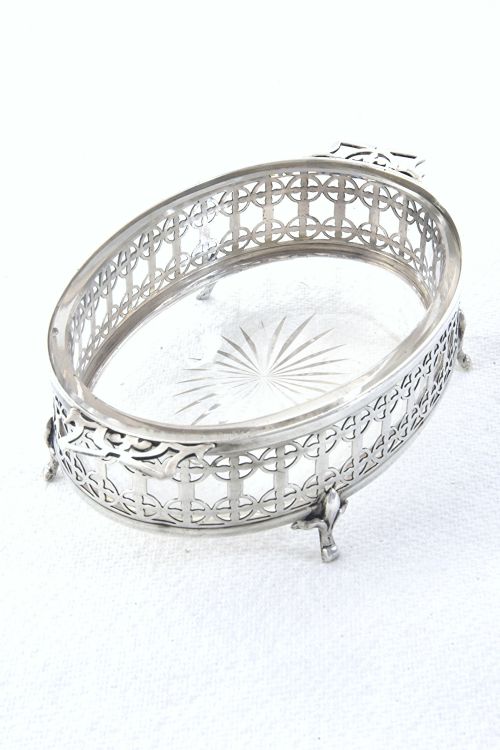 fig 1. George V Silver & Cut-Glass Butter Dish 1926