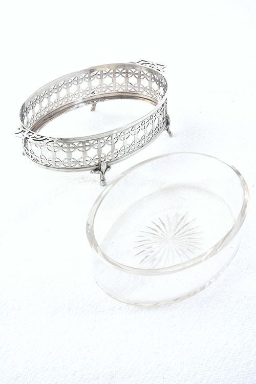 fig 2. George V Silver & Cut-Glass Butter Dish 1926