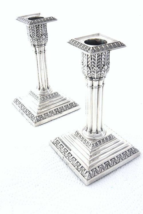 Pair of Victorian Silver Candlesticks 1898