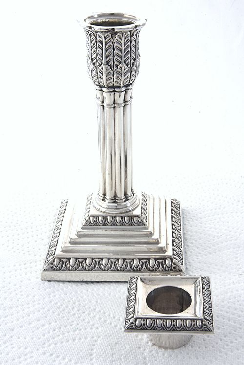 fig 4. Pair of Victorian Silver Candlesticks 1898