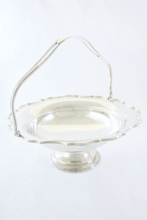Large Antique Silver Swing Handle Pedestal Bowl – Chester 1919