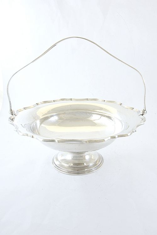 fig 1. Large Antique Silver Swing Handle Pedestal Bowl – Chester 1919