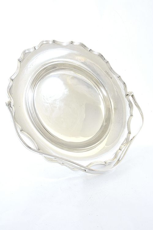 fig 4. Large Antique Silver Swing Handle Pedestal Bowl – Chester 1919