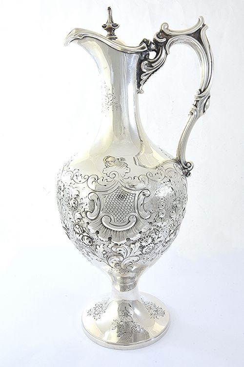 Victorian Silver Claret Jug / Wine Ewer 1882