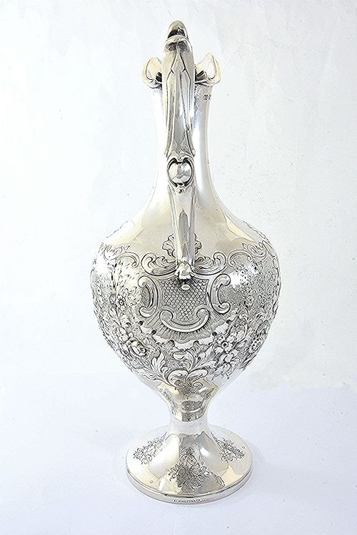 fig 2. Victorian Silver Claret Jug / Wine Ewer 1882