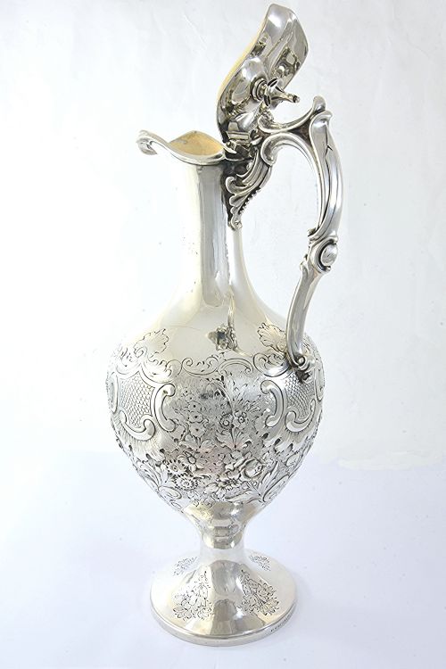 fig 4. Victorian Silver Claret Jug / Wine Ewer 1882