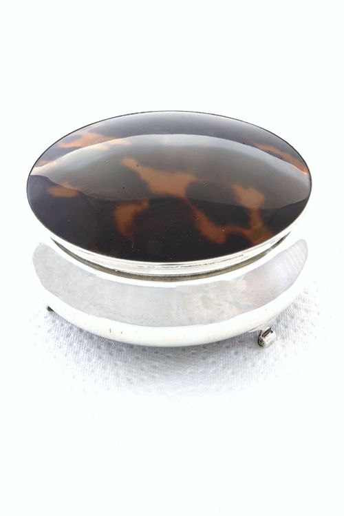 fig 2. Large Silver & Faux Tortoise Shell Trinket Box 1924