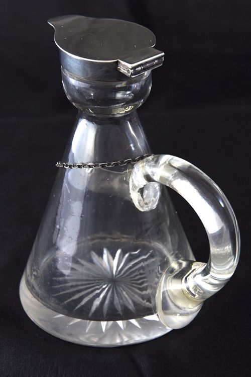 fig 2. Edwardian Silver Mounted Whisky Noggin & Label 1907