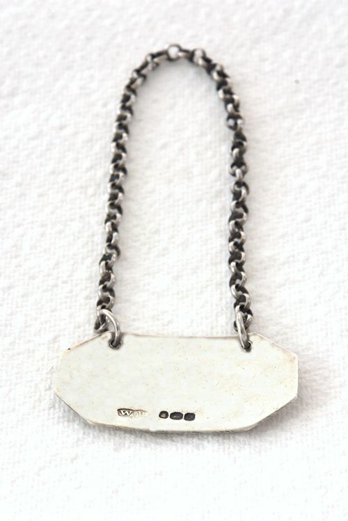 fig 1. George III Silver Decanter Label (Port) 1818