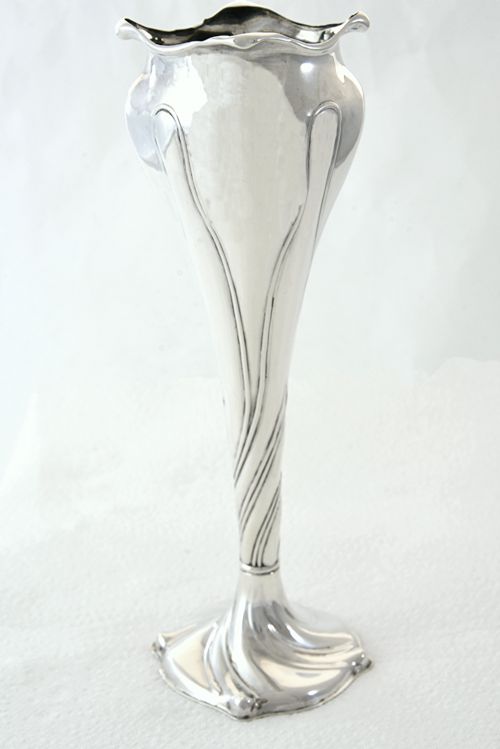 Edwardian Art Nouveau Silver Vase 1904