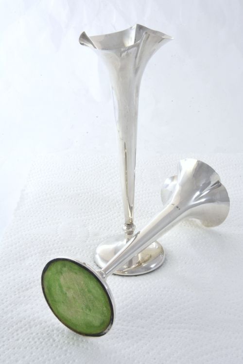 fig 2. Pair of Edwardian Silver Posy Vases 1903