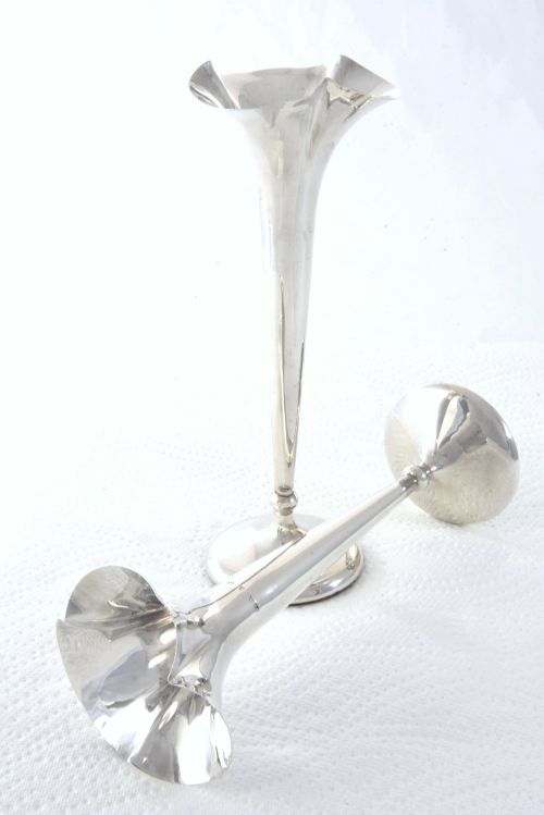 fig 3. Pair of Edwardian Silver Posy Vases 1903