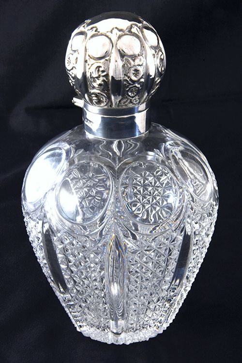 Victorian Silver Mounted Cut Glass Scent Bottle – Mappin & Webb - 1892