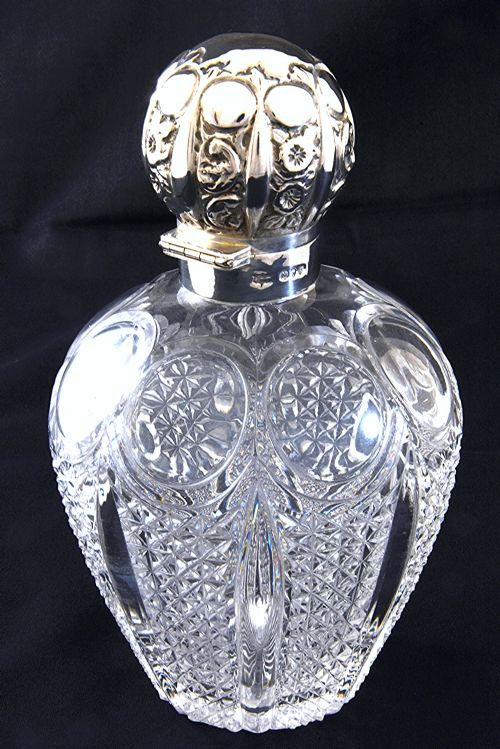fig 1. Victorian Silver Mounted Cut Glass Scent Bottle – Mappin & Webb - 1892