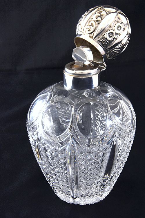fig 2. Victorian Silver Mounted Cut Glass Scent Bottle – Mappin & Webb - 1892