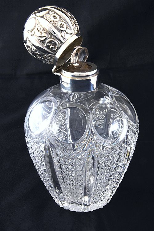 fig 3. Victorian Silver Mounted Cut Glass Scent Bottle – Mappin & Webb - 1892