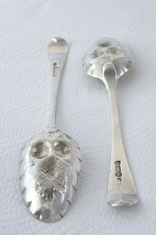 fig 1. Pair of Georgian Silver Berry Spoons 1782