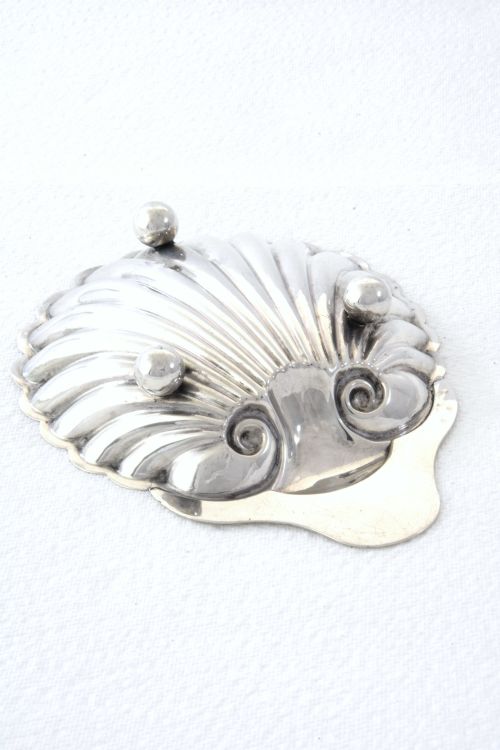 fig 3. Edwardian Silver Scallop-Shaped Butter Dish (with glass liner) 1903
