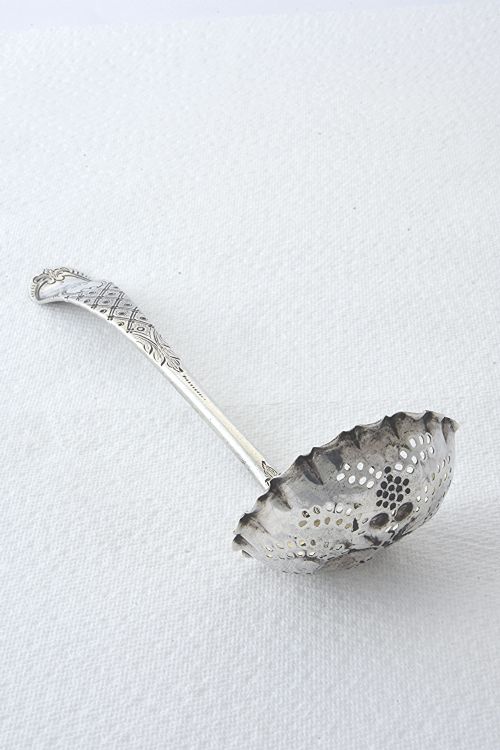 fig 1. George III Silver Berry Sugar Sifting Spoon 1776