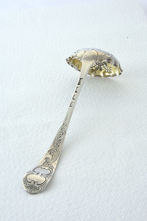 fig 3. George III Silver Berry Sugar Sifting Spoon 1776