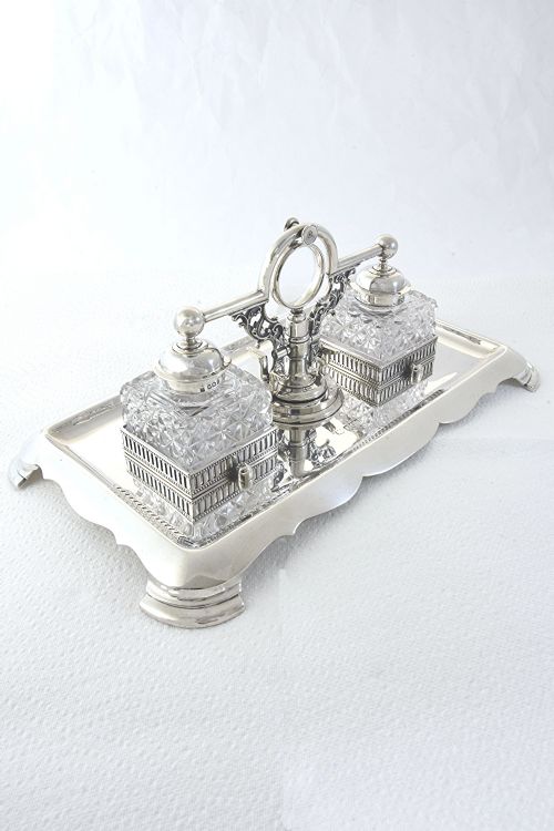 Victorian Silver Double Inkstand 1897