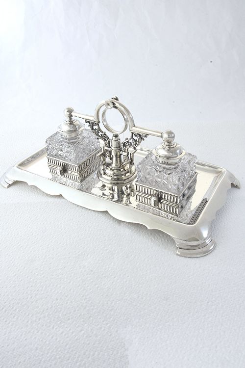 fig 1. Victorian Silver Double Inkstand 1897