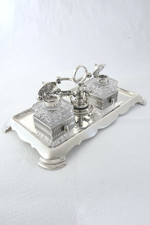 fig 2. Victorian Silver Double Inkstand 1897