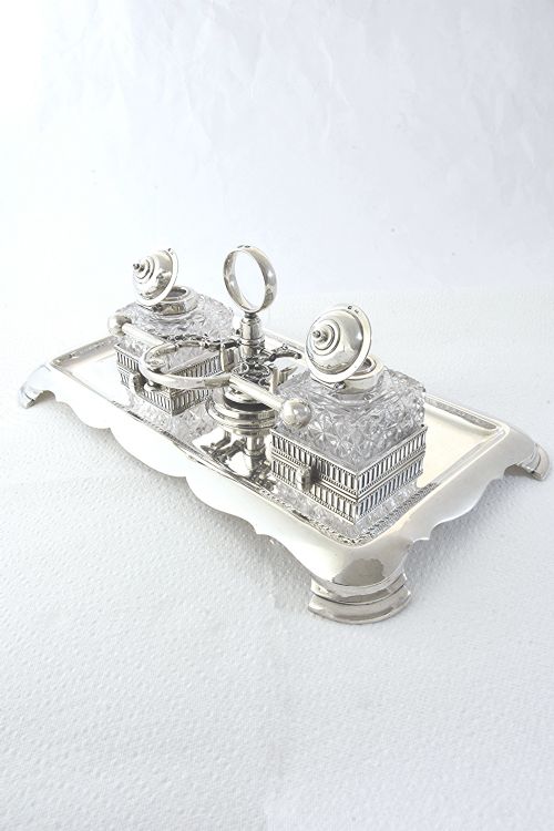 fig 3. Victorian Silver Double Inkstand 1897