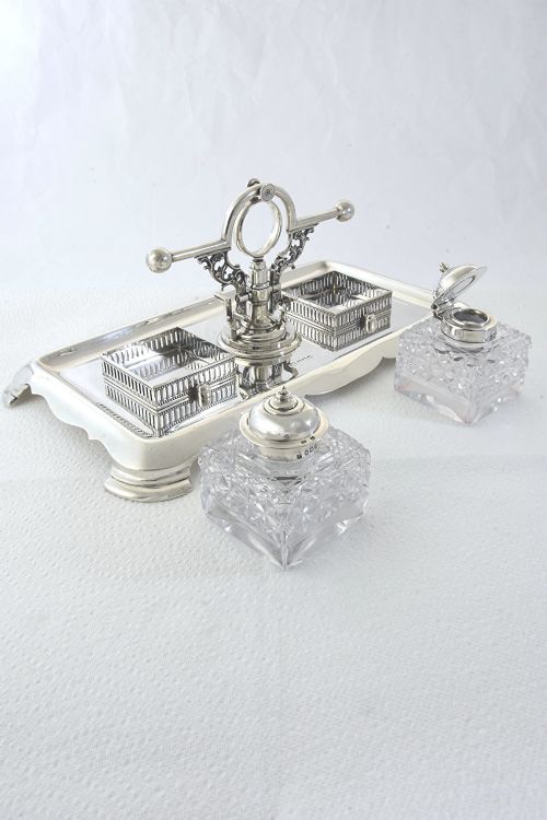 fig 4. Victorian Silver Double Inkstand 1897