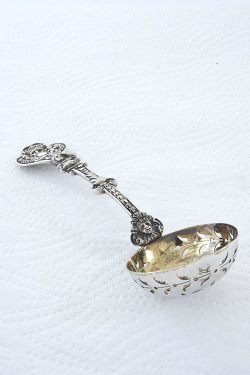fig 1. Rare Victorian Silver Sugar Sifter Spoon 1884