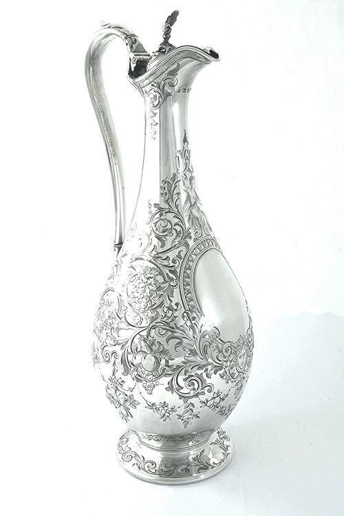 Victorian Silver Claret Jug / Wine Ewer 1859