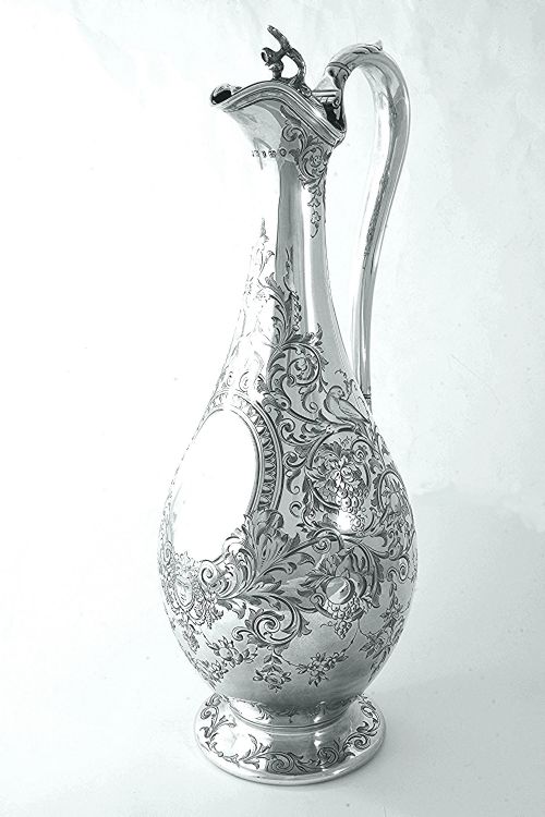 fig 2. Victorian Silver Claret Jug / Wine Ewer 1859