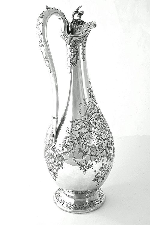 fig 3. Victorian Silver Claret Jug / Wine Ewer 1859